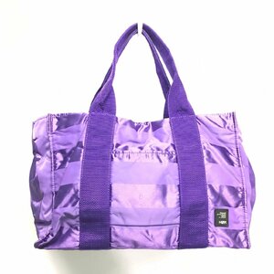 (^w^)b HeM ヘム トート ハンド バッグ 鞄 カバン BAG お洒落 ファッション アイテム ポケット A４対応 ボーダー 光沢 パープル B0510iE