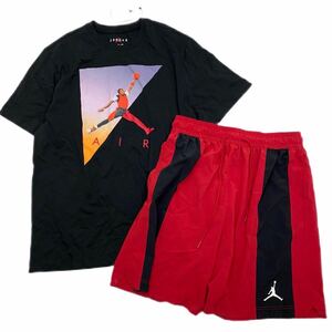 NIKE ナイキ JORDAN ジャンプマン Tシャツ＆ウーブンショートパンツ DV7735-010 CZ4774-687 黒赤 2XL