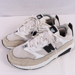 X-RACER ニューバランス 26.5cm/new balance 白 ホワイト 黒 グレー 中古 古着 スニーカー レディース yy9628