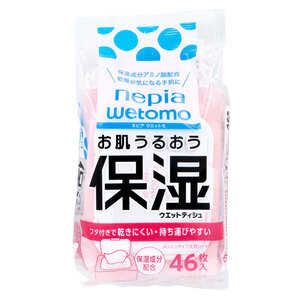 【まとめ買う】ネピア wetomo(ウエットモ) お肌うるおう 保湿ウエットティシュ 46枚入×12個セット