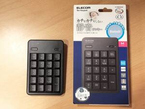 状態良好☆ELECOM Bluetooth 静音テンキー TK-TBM023SKBK☆M サイズ 抗菌仕様 メンブレン方式 キーピッチ19mm エレコム