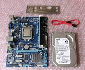 GIGABYTE GA-H61M-DS2 ＆ CPU Celeron G1610 ＆ DDR3メモリー 1GBx2 ＆ HDD ST3160812AS 160GB Windows7 Ultimate SP1 64bit