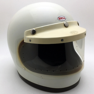 送料無料 240バイザー 純正シールド付 BELL STAR 120 WHITE 60cm/ベルスター120白ビンテージヘルメット族ヘルレーサーフルフェイス70s80s