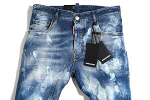 【新品正規品】11.8万 サイズ 46 Dsquared2 ディースクエアード TIDY BIKER JEAN S74LB1179 ラグジュアリー ストレッチ デニム イタリア製