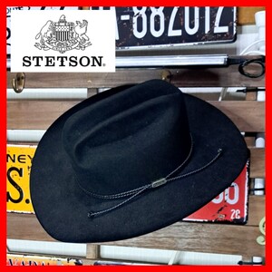 大きなサイズ！　STETSON ステットソン　ビーバー　ウエスタンハット　カウボーイハット59 ブラック　