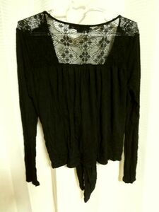 FOREVER 21 フォーエバー21 カットソーカーディガン 黒 L/G