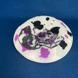 美品 カシラ CA4LA ATELIER CF SKULL PAINTING BERET 23AM ベレー帽 定価￥14.300 直接引取り歓迎(横浜市）digjunkmarket