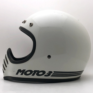 送料無料 BELL MOTO3 初期型 WHITE 60cm/ベルモト3白ビンテージヘルメットvmxモトスターモト4フルフェイスmchalマックホールapolloアポロ