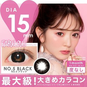 ※期限間近※【-2.25】ファビュラスマンスリー【No.5】 1箱1枚入り×2セット ブラック カラコン