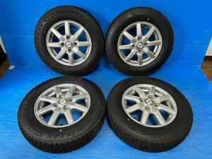 145/80R13 75Q ブリヂストン BLIZZAK VRX2 社外品 13インチ 13x4J +43 100/4H 中古4本 2021年製 バリ山