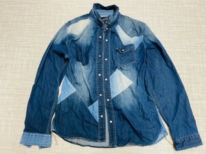 中古美品　NICOLE CLUB　FOR MEN デニムシャツ　長袖シャツ　50サイズ　3771