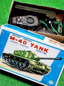 戦車ミサイルタンク　昭和レトロ　ブリキおもちゃ　SHOOTING M-40 TANK　日本製　増田屋モダントイズ　ジャンク　当時物　