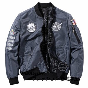 欧米 両面服 リバーシブル 空軍 NASA フライトジャケット スタジャン ミリタリージャケット メンズ アウター新品 M~6XL ネイビー