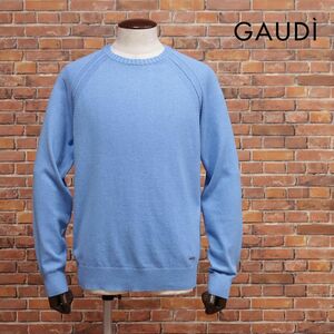 24秋冬/GAUDI/Lサイズ/丸首ニット カシミヤ混ハイゲージ 無地 ラグラン シンプル ベーシック 新品/青/ブルー/ja231/