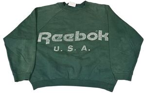 ss126 Reebok リーボック 80s スウェット トレーナー USA フェード 掠れ プリント ヴィンテージ ビンテージ ラグラン ロゴ