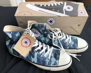 デッドストック90s CONVERSE MADE IN USA ALLSTAR US9 オールスター HI スカイブルーカモフラージュ 迷彩15430 USA製 箱付き 未使用品 希少