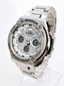 ML338【RUP】★1円～★ 稼働品 CASIO カシオ G-SHOCK ジーショック G-STEEL GST-W110D-7AJF メンズ 腕時計 ソーラー電波 デジタル ホワイト