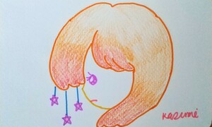 手描きイラスト「星に願いを」