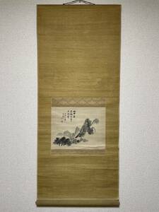 【模写】中西耕石 山水 掛軸 小品 （ 耕石 松村景文 篠崎小竹 小田海僊 文人画 日根対山 田能村直入 中国 ）