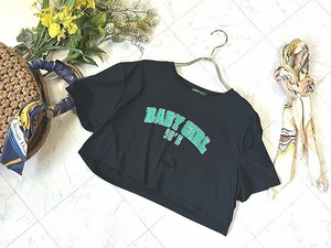 e417★ SHEIN シーイン ショート丈 ロゴ Tシャツ ロゴT レディース トップス 90’S BABY GIRL 1990年 ジム Y2K ウェア 半袖 丸首