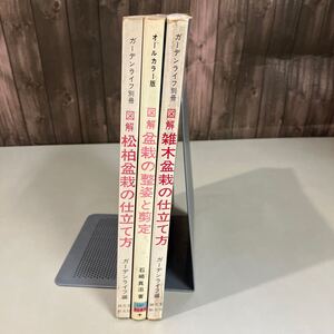 3冊セット●図解 雑木盆栽の仕立て方 + 盆栽の整姿と剪定 + 松柏盆栽の仕立て方●オールカラー版/ガーデンライフ別冊/昭和51年頃●A5129-3