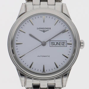 LONGINES ロンジン L4.899.4 フラグシップ ホワイトダイヤル SS 自動巻き メンズ 【124855】