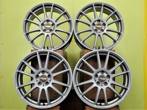 H2074 中古 4本 ファイナルスピード GRANSPORT 17 x 7J +48 5H 100 シルバー 軽量 プリウス カローラツーリング 86 BRZ インプレッサ XV