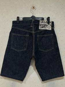 ※新 恵美寿神頭 EVISU エヴィス エビス LOT 7550 ショート ハーフ デニムパンツ 濃紺 日本製 30 　　　　　　 BJBC.F