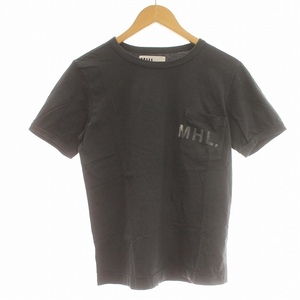 マーガレットハウエル MHL. Tシャツ ポケット 半袖 ロゴ カットソー S グレー