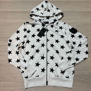 ★新品★イタリア製★HYDROGEN(ハイドロゲン)/Sサイズ/ALLOVER STARS HOODIE/フルジップパーカー/星柄/ダブルジップ