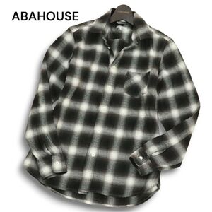 ABAHOUSE アバハウス 秋冬★ 長袖 オンブレー チェック ネル シャツ Sz.2　メンズ　A4T09751_9#B