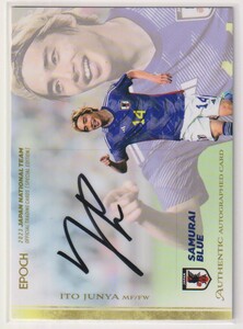 伊東純也 直筆 サイン エポック サッカー日本代表　ITO JUNYA AUTOGRAPH EPOCH 2023 SOCCER JAPAN NATIONAL TEAM SAMURAI BLUE /50 枚限定