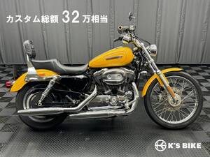 2008年 XL1200C カスタム 17,865km バックレスト付シーシーバー サドルバッグ他 カスタム32万 車検2年付 諸費用込89.99万 ケーズバイク