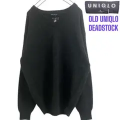 希少　デッドストック　OLD UNIQLO Vネック　セーター ニットL ウール