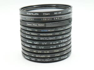 L1540　レンズフィルター　77ｍｍ　11枚セット　 Kenko　marumi　Canon　PENTAX　保護　UV