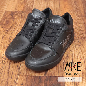 1円/MIKE don’t do it/42(27-27.5cm)/レザー スニーカー MIKE01 イタリア製 上質 ハンドペイント パロディ 高級 新品/黒/ブラック/jc220/