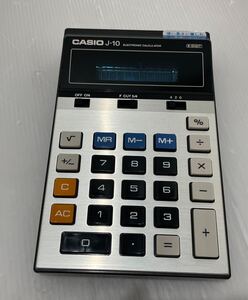 D(1111y15) CASIO カシオ ELECTRONIC CALCULATOR J-10 電子式卓上計算機 蛍光管電卓 レトロ 電卓 8桁 ★通電OK ★簡易動作OK