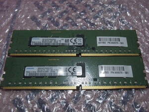 【送料込み・即決】SAMSUNG純正 DDR4 2400 PC4-19200 Registered ECC REG RDIMM 8GB×2枚 計16GB 両面実装