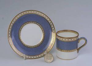 　ウェジウッド　　豪華金彩　D-Cup&Saucer　　=　U.P.Blue (1級品)