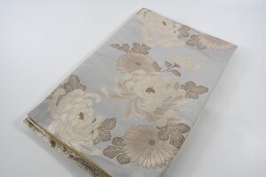 袋名古屋帯 六通柄 菊 花 化繊 帯丈382cm ★着物屋 ne-13437 桜庭呉服店