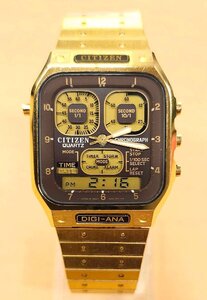 動作品 シチズン CITIZEN CQ 8941-087771 K アナデジ/デジアナ クロノグラフ 30-0268 GN-4-S クォーツ ブランド腕時計 ゴールド