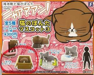 新品 未使用 ★ 鴻池剛と猫のぽんた ニャアアアン！ マスコット3 ぽんた&ダンボール ★ ハチワレ 猫 ガチャガチャ ガチャポン