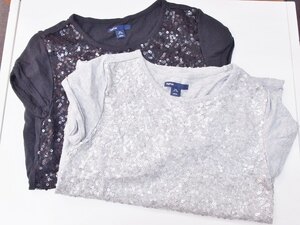 S*ギャップ GAP 子供服　キッズ　スパンコール　半袖カットソー　2枚セット XXL（14-16） nm4020172787