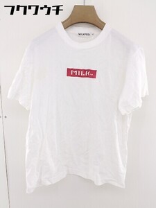 ◇ MILKFED. ミルクフェド プリント 半袖 Tシャツ カットソー サイズ S ホワイト レディース