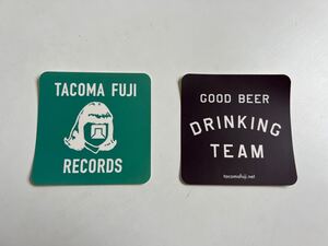 タコマフジレコード TACOMA FUJI RECORDS ステッカー 2枚 ブラウン brown GOOD BEER DRINKING TEAM グリーン