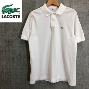 G1829-F-N◆ LACOSTE ラコステ 半袖ポロシャツ カットソー トップス ◆ size4 コットン100 ホワイト 古着 メンズ 春夏