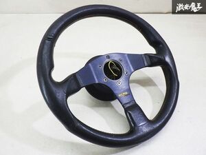 MOMO モモ CORSE コルセ 黒レザー ステアリング ハンドル 約35cm + BMW E36 325i にて使用 社外ステアリングボス付 棚3-1