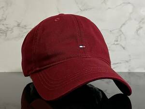 【未使用品】572KE上品★TOMMY HILFIGERトミー・ヒルフィガ－ チノキャップ CAP 上品で高級感のあるボルドーのコットン素材《FREEサイズ》