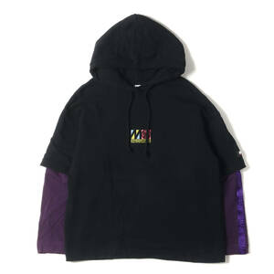 MIHARA YASUHIRO ミハラヤスヒロ パーカー サイズ:M ボックスロゴ ワッペン ドッキング スウェットパーカー (Docking hoodie) MYne 黒