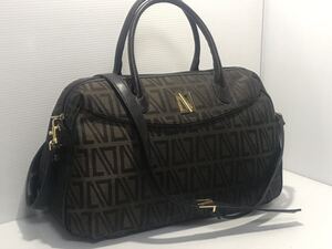 ほぼ新品　DIANA VALENTINO ファブリック ミニボストンバッグ　ハンドバッグ2way